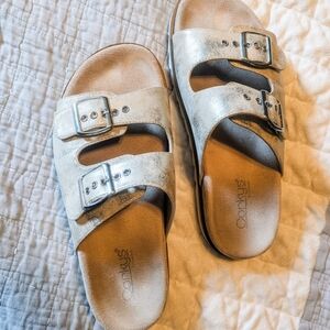 Corkys Women's Silver Buckle Sandals